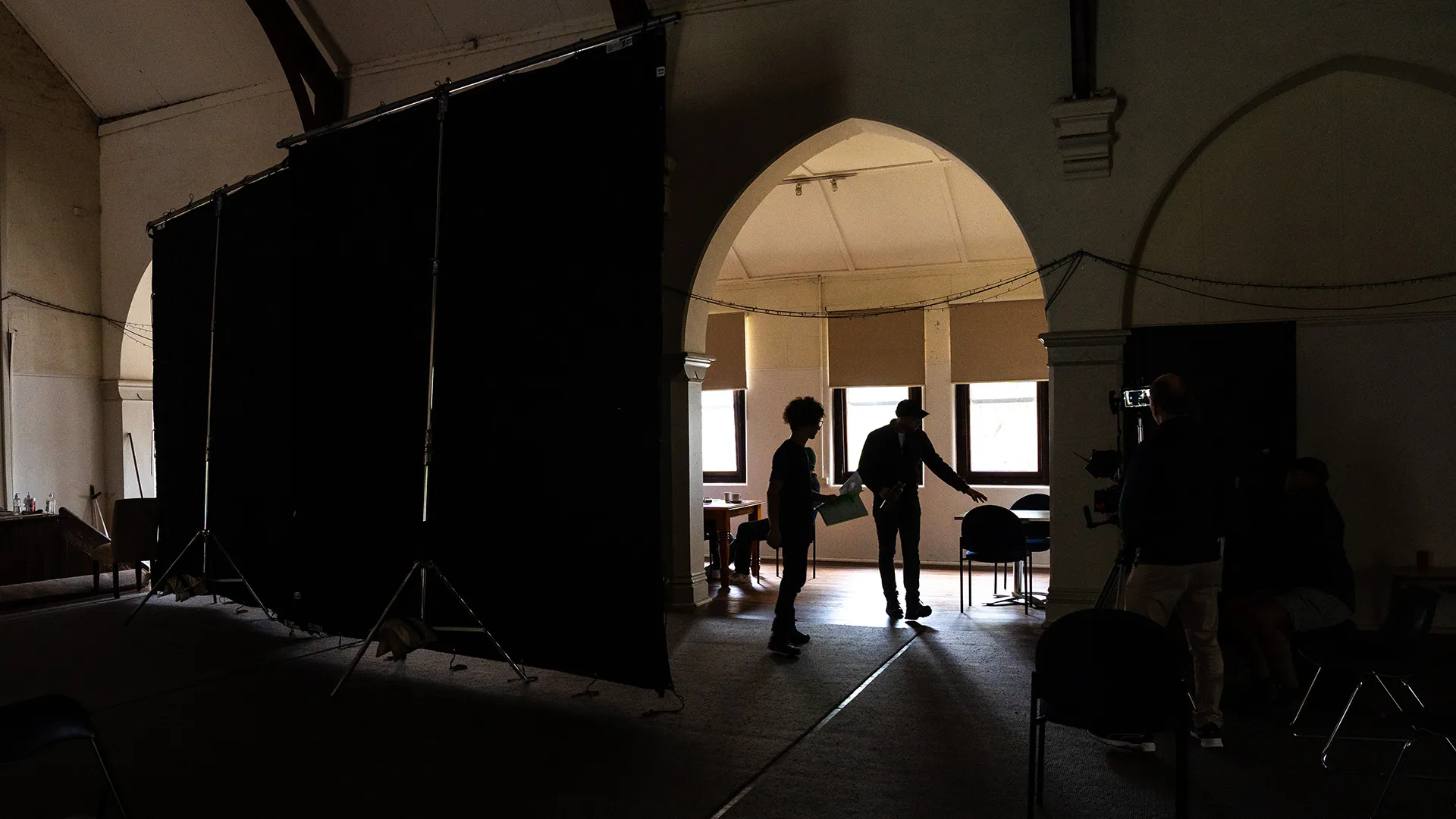 Comma Films crew on location, behind the scenes